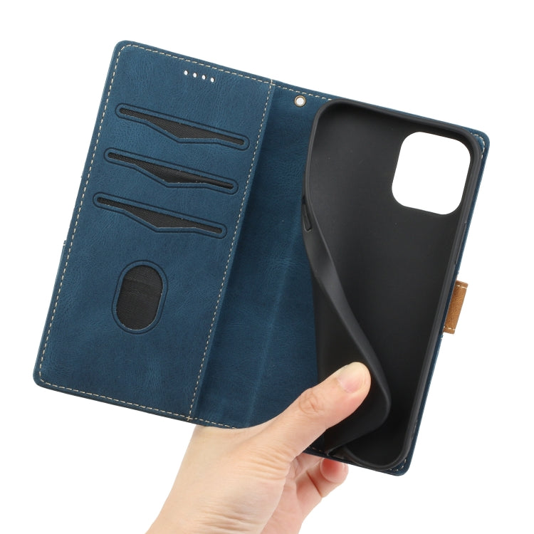 For iPhone 16 Pro Max Grid Stitching Leather Phone Case with Lanyard