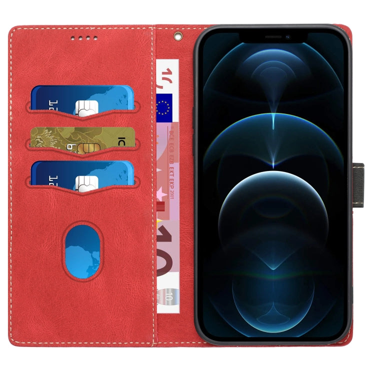 For iPhone 16 Pro Grid Stitching Leather Phone Case with Lanyard