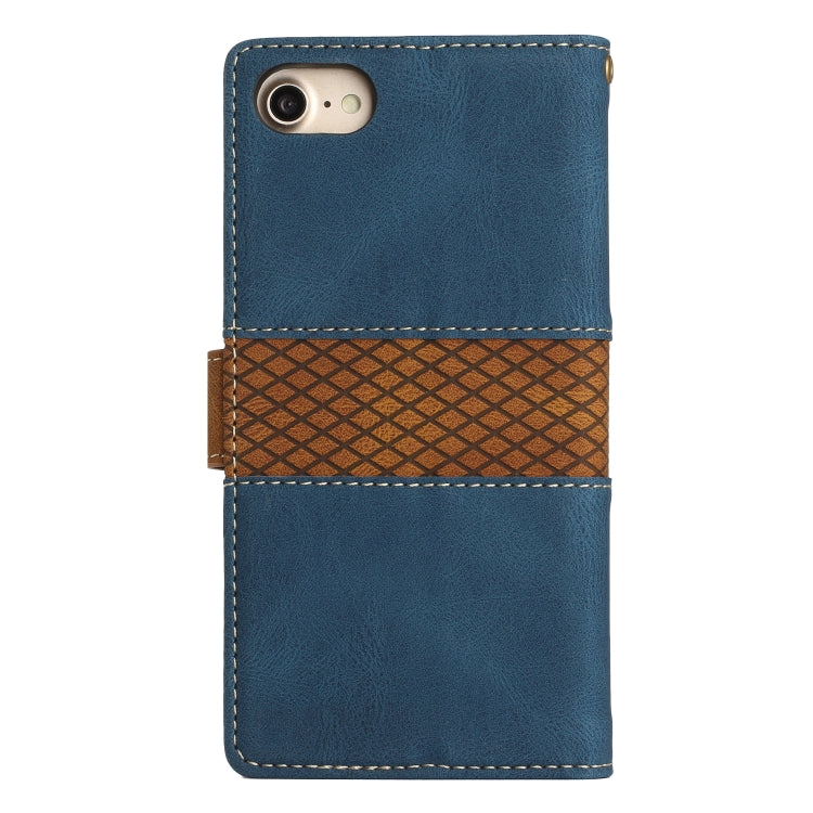 For iPhone 17e / 16e Grid Stitching Leather Phone Case with Lanyard
