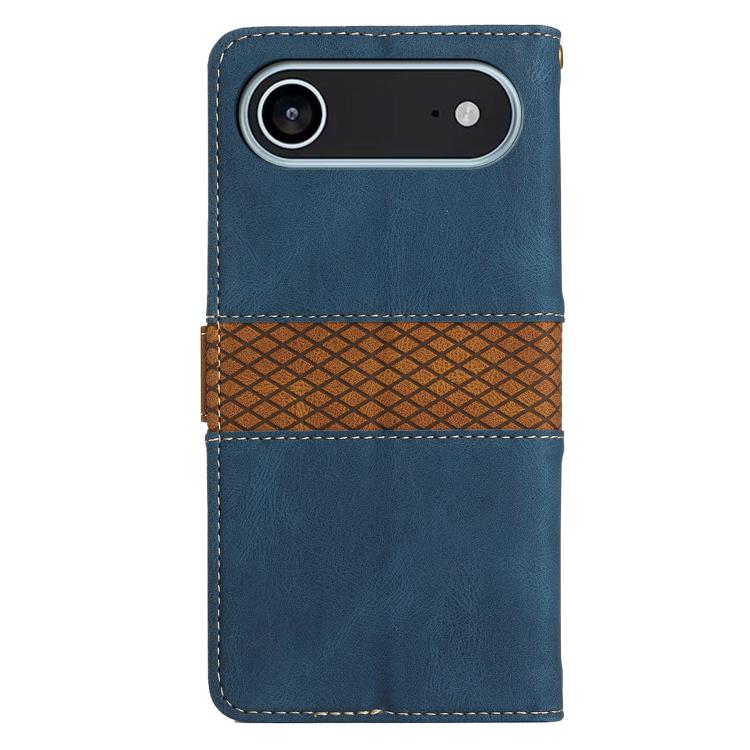 For iPhone Air Grid Stitching Leather Phone Case with Lanyard