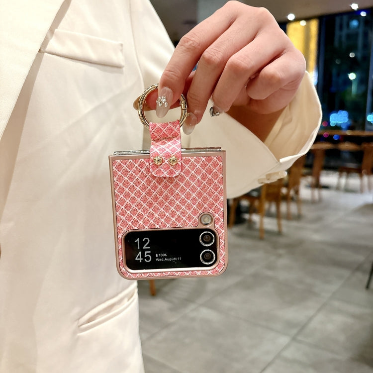 For Samsung Galaxy Z Flip4 5G Sparkling Diamond Rhombus PC Phone Case with Ring