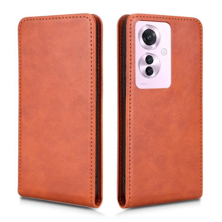 For OPPO Reno11 PJH110 Magnetic Vertical Flip Leather Phone Case