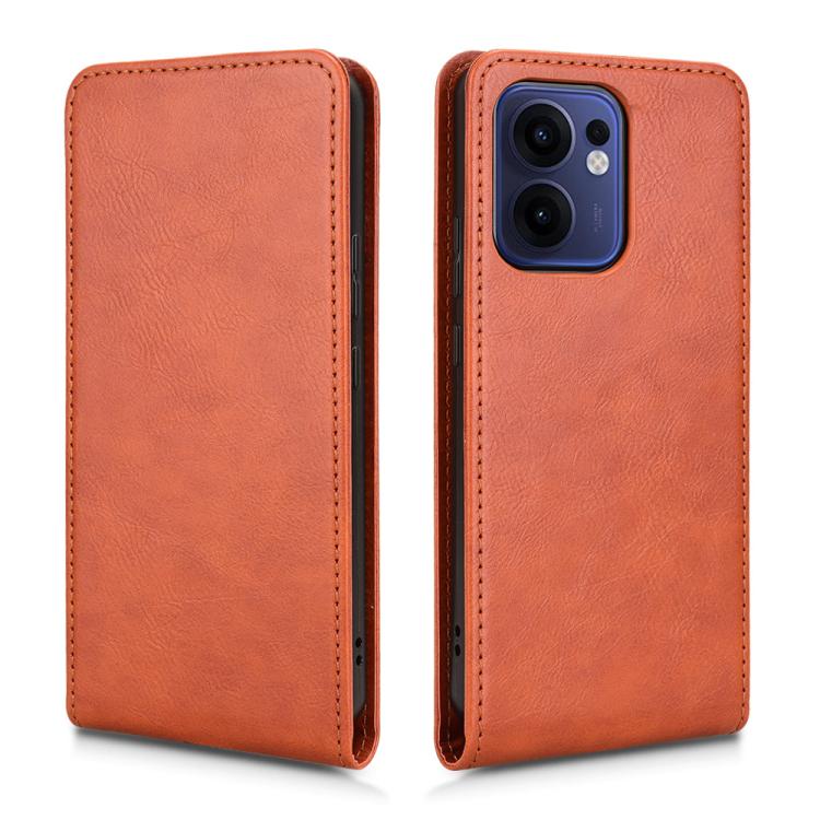 For OPPO Reno13 F 5G / 4G Magnetic Vertical Flip Leather Phone Case