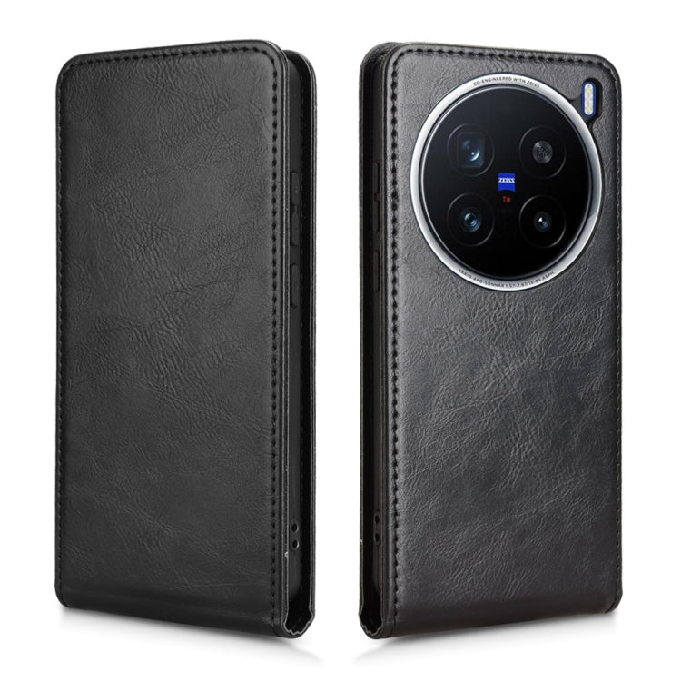 For vivo X200 Pro 5G Magnetic Vertical Flip Leather Phone Case