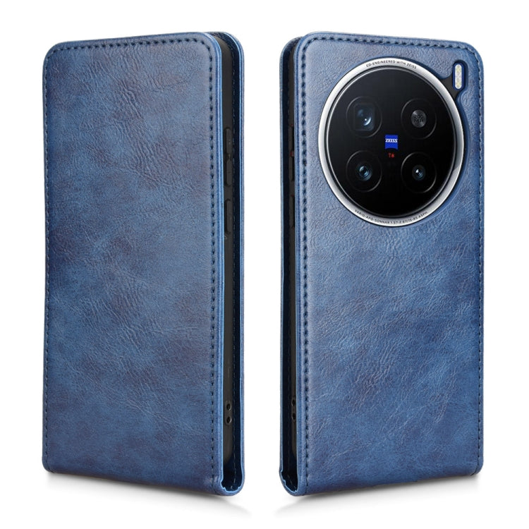 For vivo X200 Pro 5G Magnetic Vertical Flip Leather Phone Case