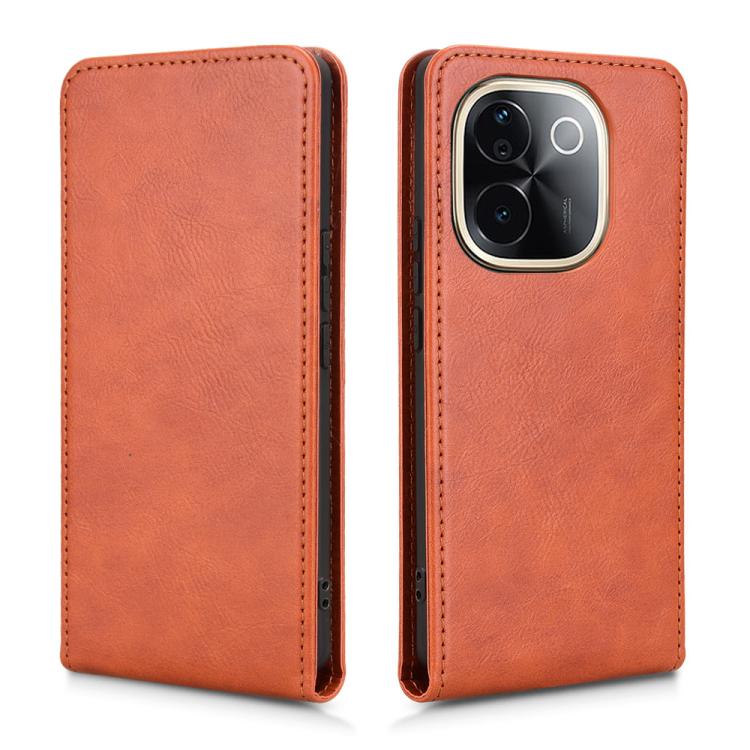 For vivo iQOO Z9s Pro / T3 Pro 5G India Magnetic Vertical Flip Leather Phone Case