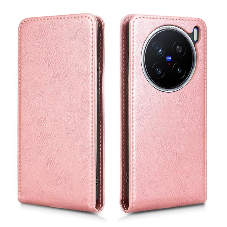 For vivo X200 5G Magnetic Vertical Flip Leather Phone Case