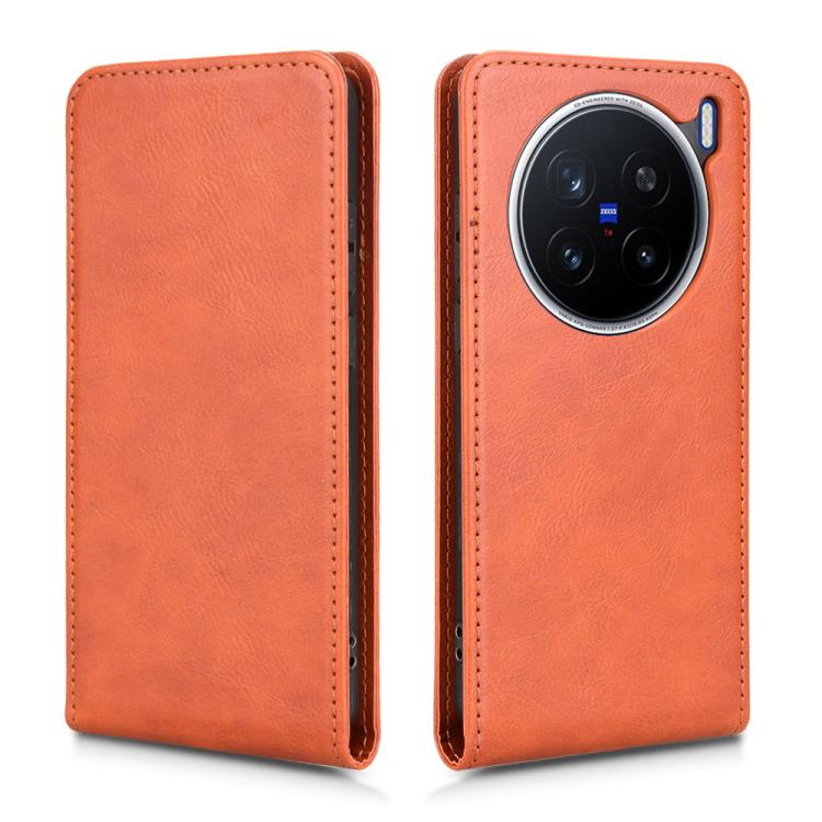 For vivo X200 5G Magnetic Vertical Flip Leather Phone Case