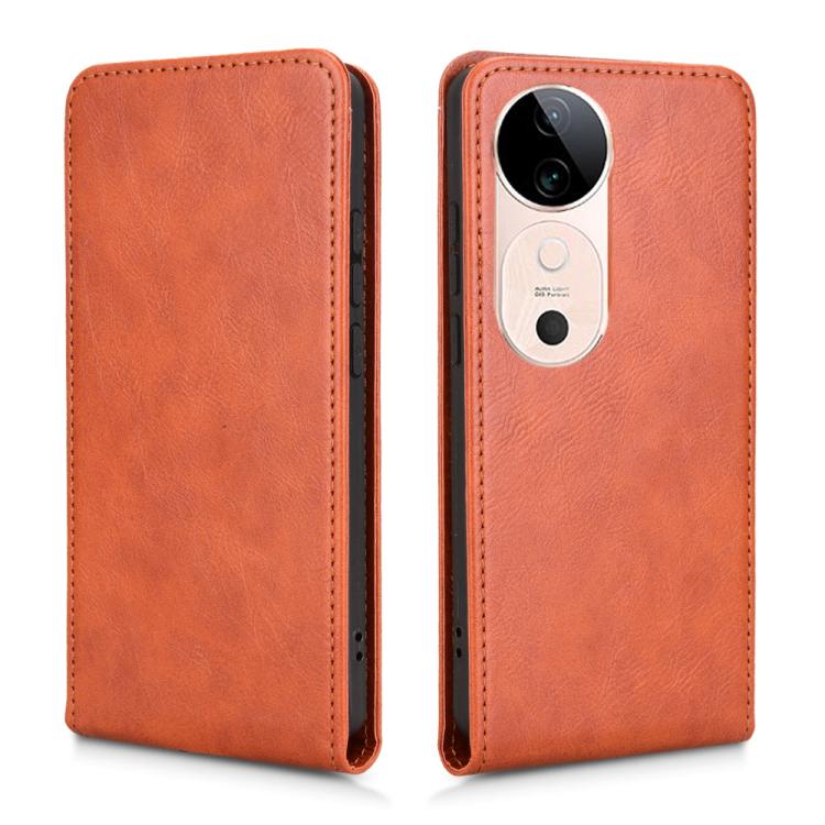 For vivo S19 5G Magnetic Vertical Flip Leather Phone Case