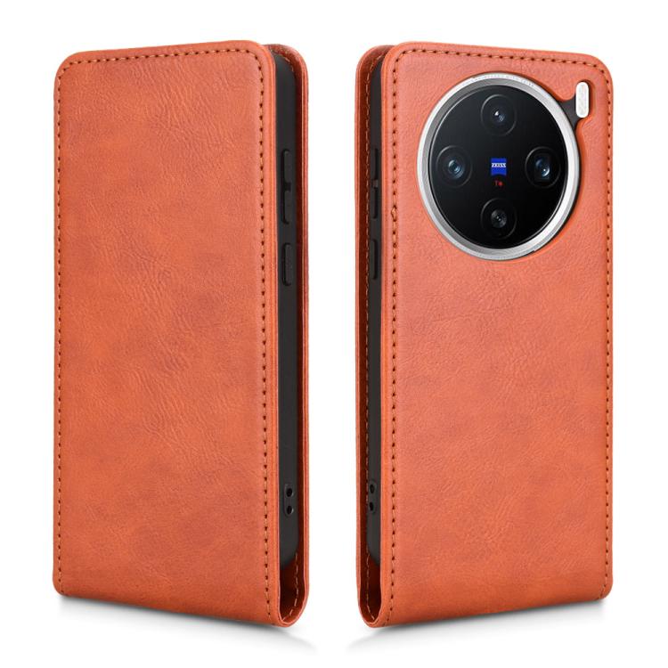 For vivo X200 Pro mini Magnetic Vertical Flip Leather Phone Case
