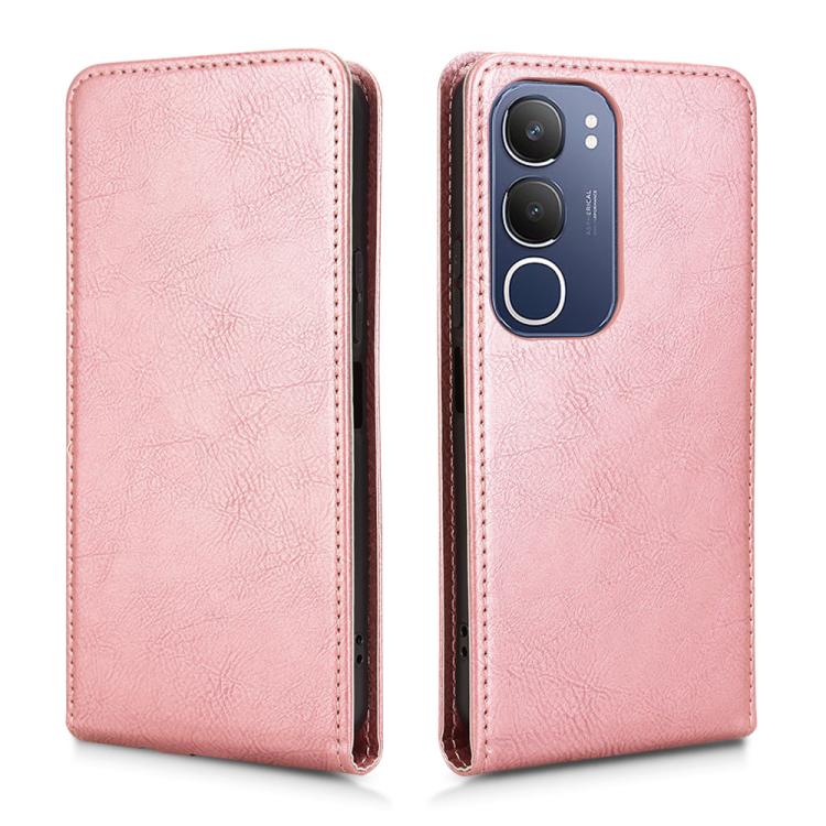 For vivo Y19s 4G Global / Y29 5G Indian Magnetic Vertical Flip Leather Phone Case