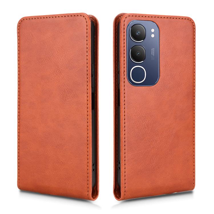 For vivo Y19s 4G Global / Y29 5G Indian Magnetic Vertical Flip Leather Phone Case