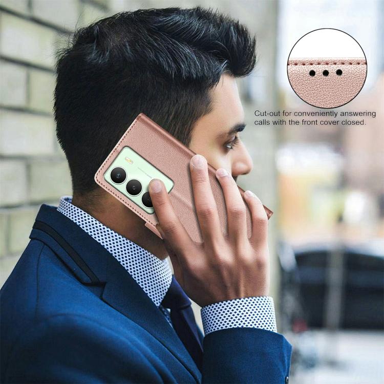 For Realme 14x 5G Litchi Texture RFID Anti-theft Leather Phone Case