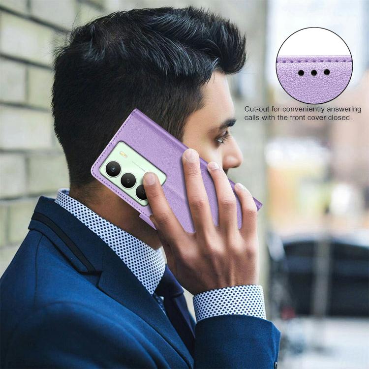 For Realme 14x 5G Litchi Texture RFID Anti-theft Leather Phone Case