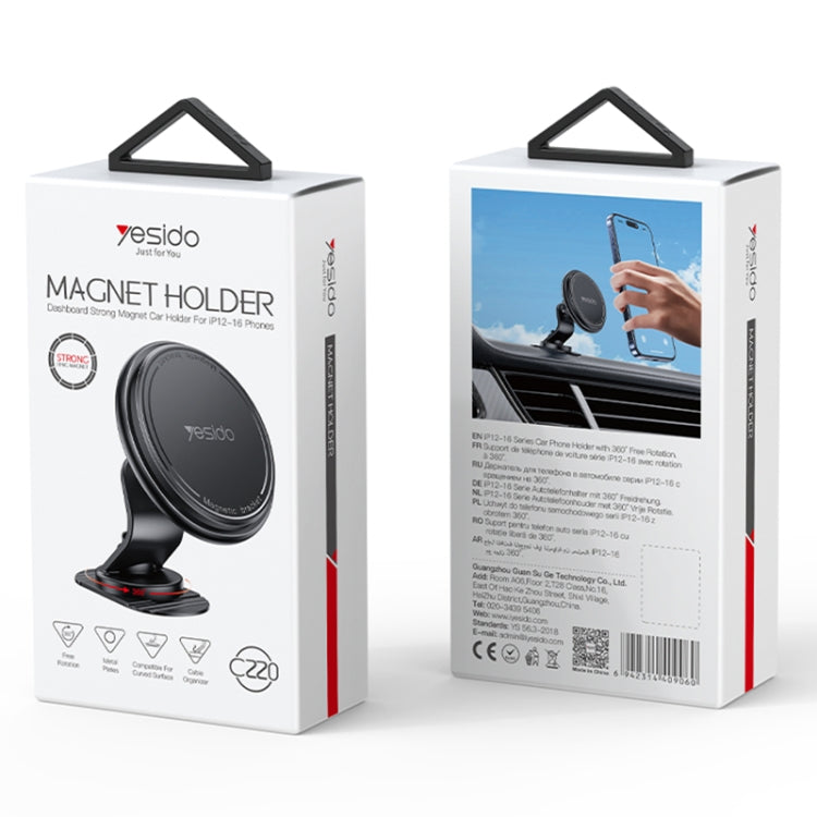 Yesido C220 Car Center Console MagSafe Magnetic Phone Holder - Black