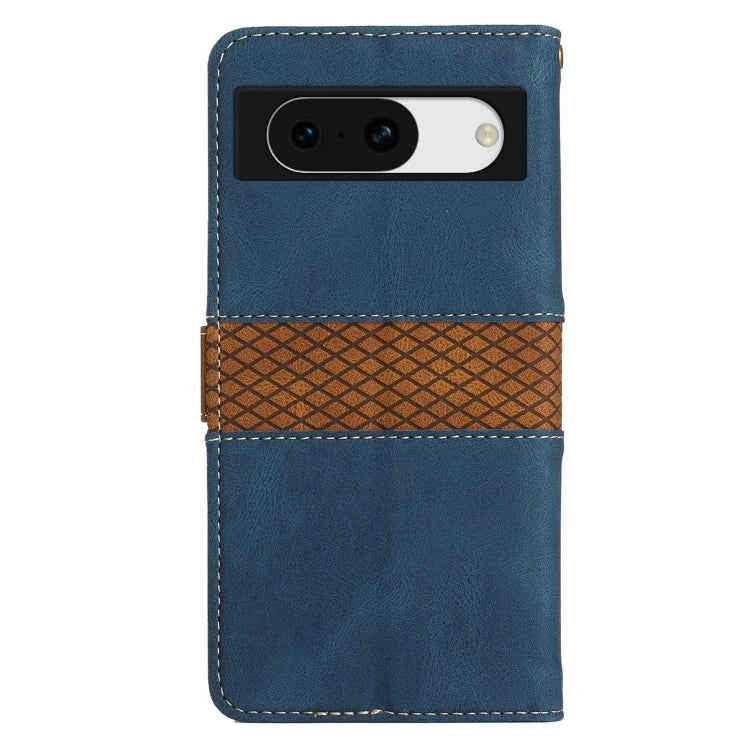 For Google Pixel 8a Grid Stitching Leather Phone Case with Lanyard