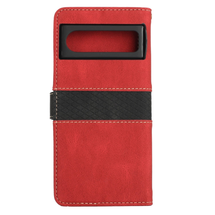 For Google Pixel 8 Pro Grid Stitching Leather Phone Case with Lanyard