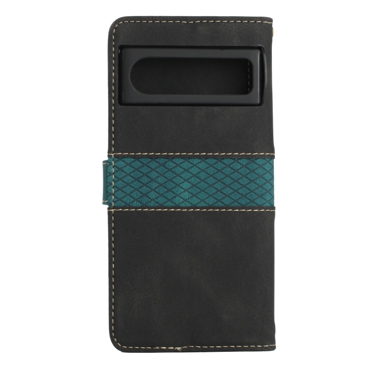 For Google Pixel 8 Pro Grid Stitching Leather Phone Case with Lanyard