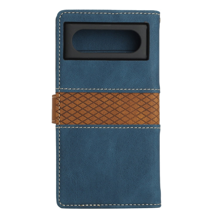 For Google Pixel 8 Grid Stitching Leather Phone Case with Lanyard