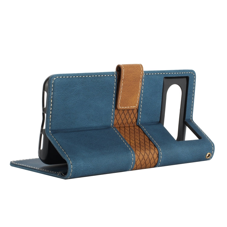 For Google Pixel 8 Grid Stitching Leather Phone Case with Lanyard