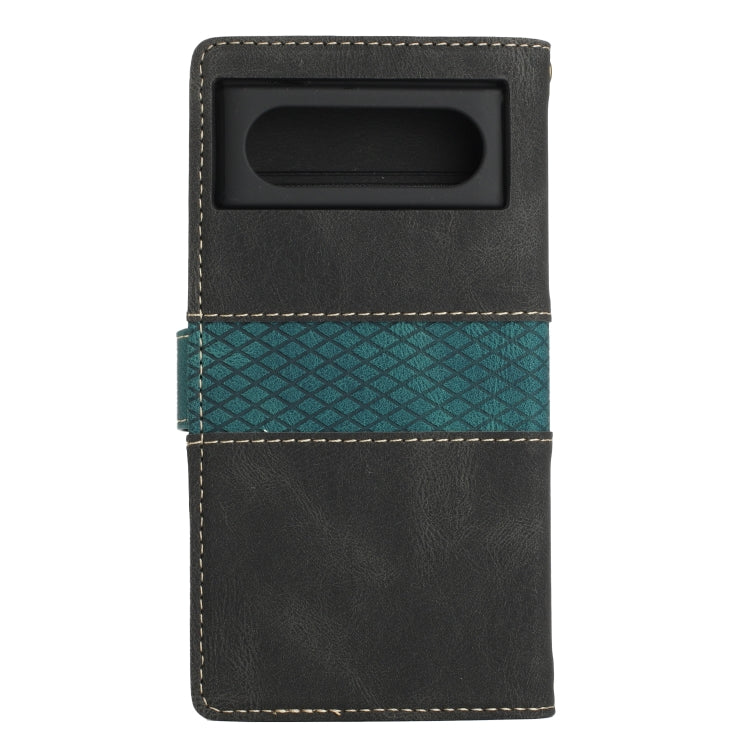 For Google Pixel 8 Grid Stitching Leather Phone Case with Lanyard