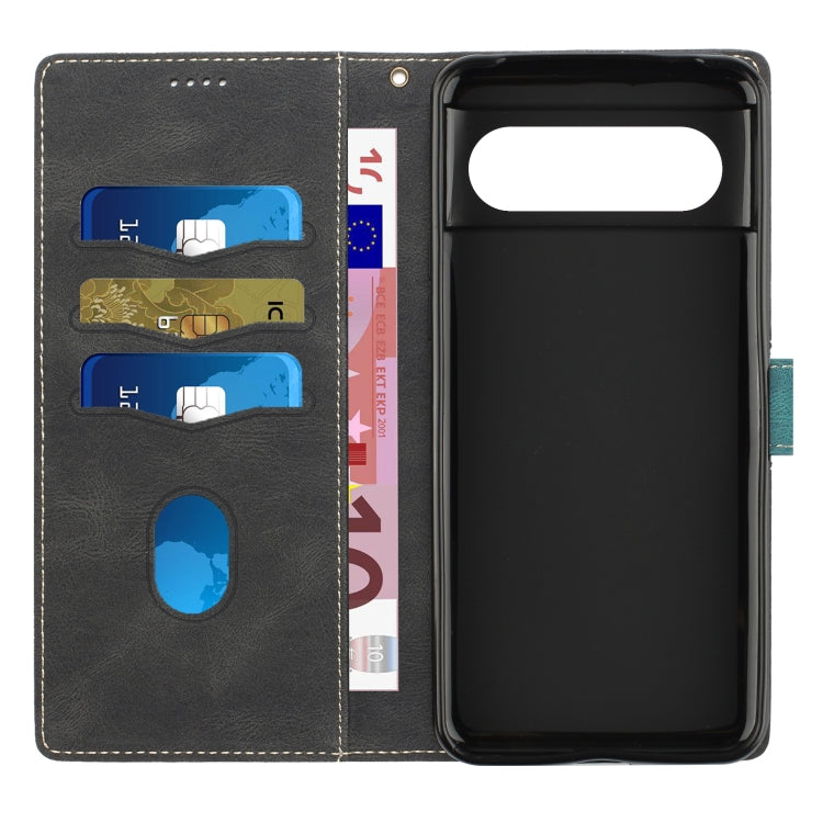 For Google Pixel 8 Grid Stitching Leather Phone Case with Lanyard