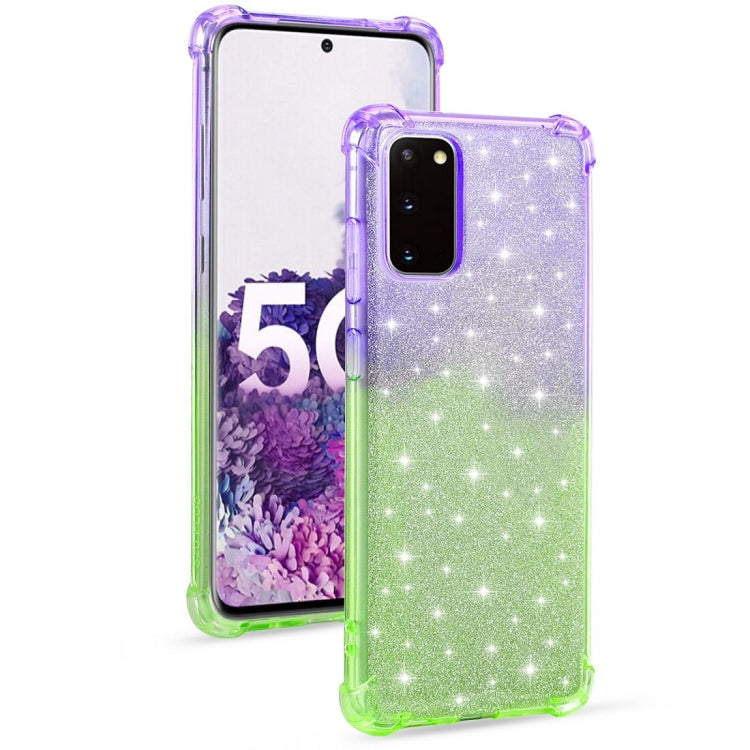For Samsung Galaxy S20 5G Gradient Glitter Powder Shockproof TPU Protective Case