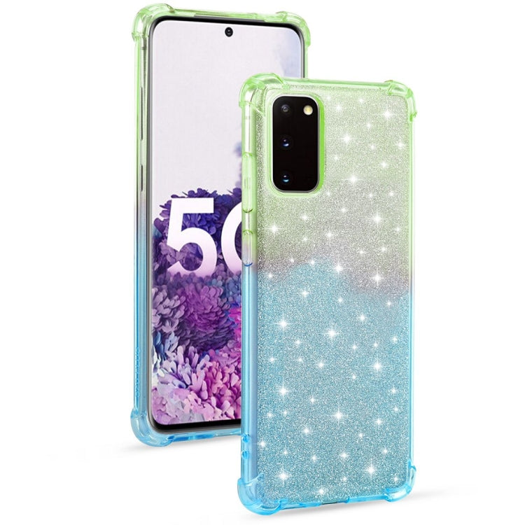 For Samsung Galaxy S20 5G Gradient Glitter Powder Shockproof TPU Protective Case