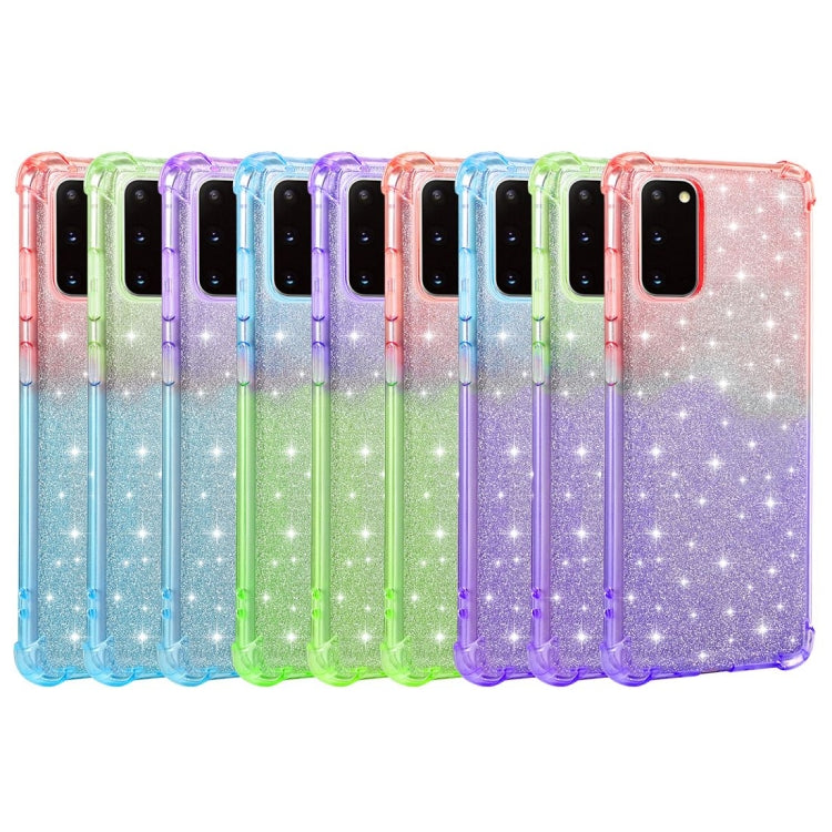 For Samsung Galaxy S20 5G Gradient Glitter Powder Shockproof TPU Protective Case