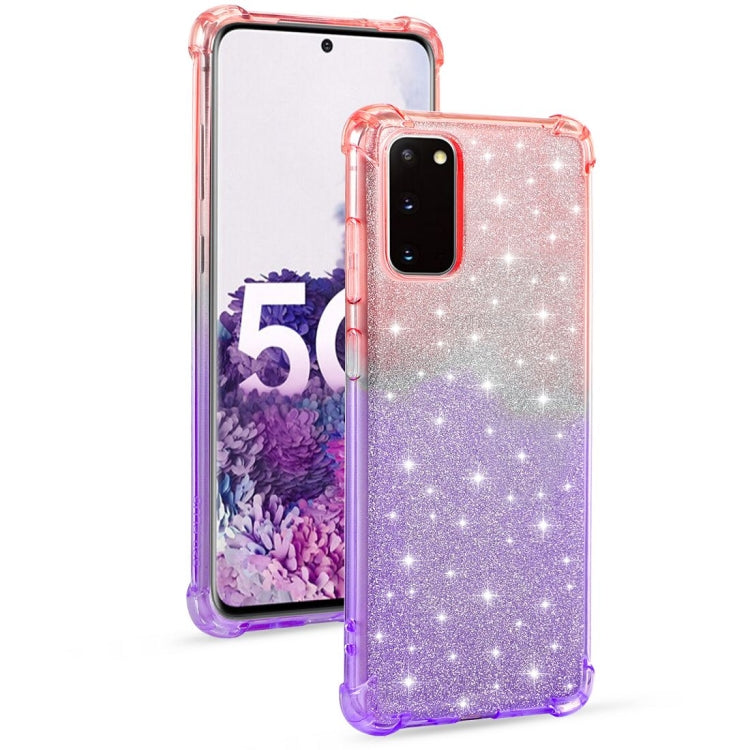 For Samsung Galaxy S20 5G Gradient Glitter Powder Shockproof TPU Protective Case