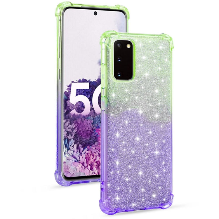 For Samsung Galaxy S20 5G Gradient Glitter Powder Shockproof TPU Protective Case