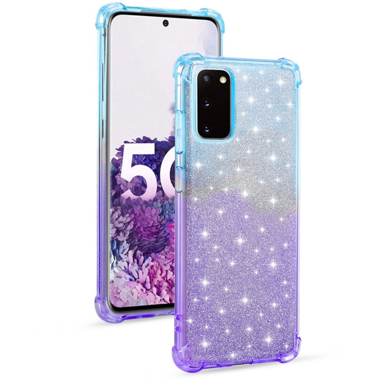 For Samsung Galaxy S20 5G Gradient Glitter Powder Shockproof TPU Protective Case