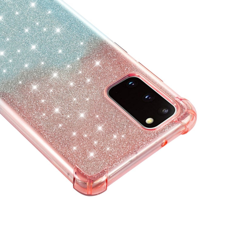 For Samsung Galaxy S20 5G Gradient Glitter Powder Shockproof TPU Protective Case