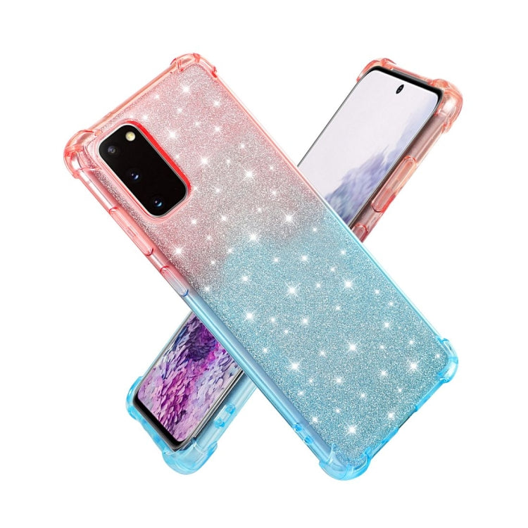 For Samsung Galaxy S20 Plus Gradient Glitter Powder Shockproof TPU Protective Case