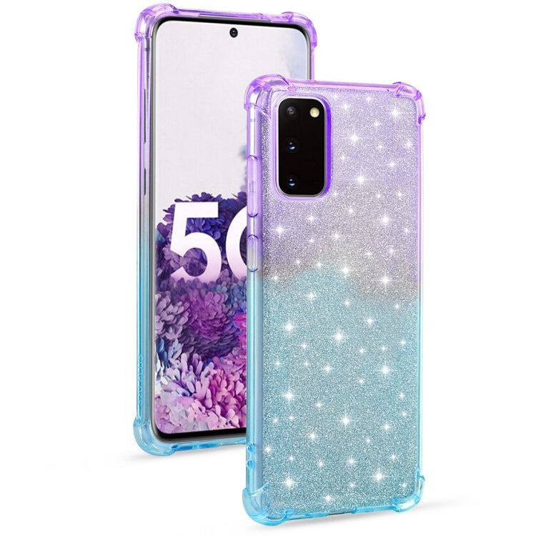For Samsung Galaxy S20 Plus Gradient Glitter Powder Shockproof TPU Protective Case