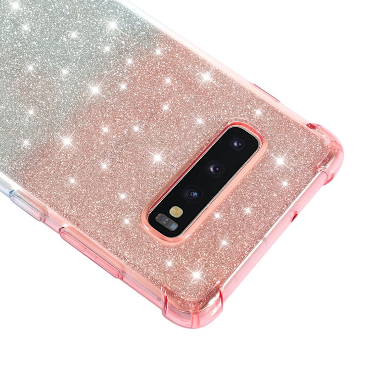 For Samsung Galaxy S10e Gradient Glitter Powder Shockproof TPU Protective Case