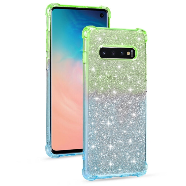 For Samsung Galaxy S10e Gradient Glitter Powder Shockproof TPU Protective Case
