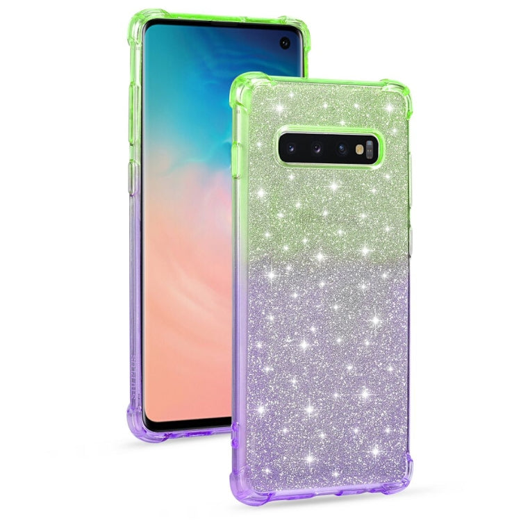 For Samsung Galaxy S10e Gradient Glitter Powder Shockproof TPU Protective Case