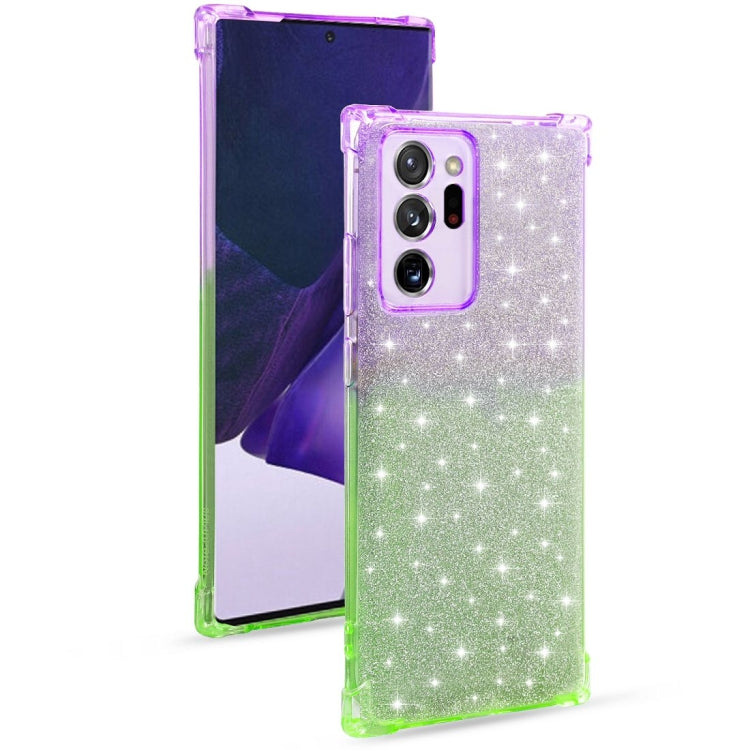 For Samsung Galaxy Note20 Ultra Gradient Glitter Powder Shockproof TPU Protective Case