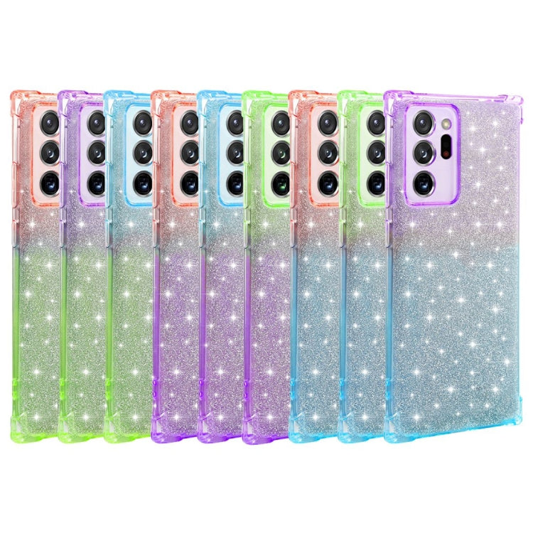 For Samsung Galaxy Note20 Ultra Gradient Glitter Powder Shockproof TPU Protective Case