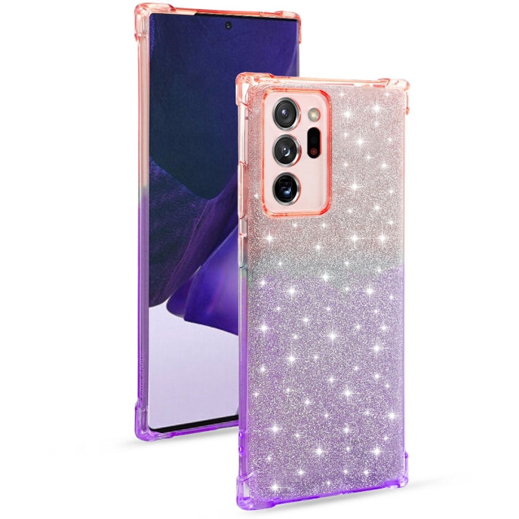 For Samsung Galaxy Note20 Ultra Gradient Glitter Powder Shockproof TPU Protective Case