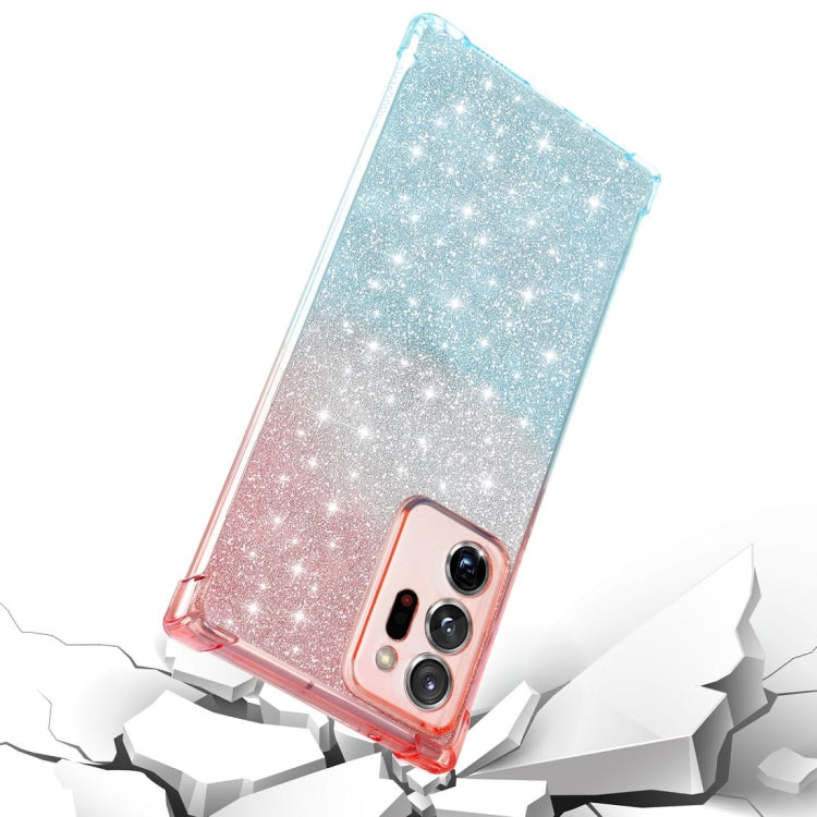 For Samsung Galaxy Note20 Gradient Glitter Powder Shockproof TPU Protective Case
