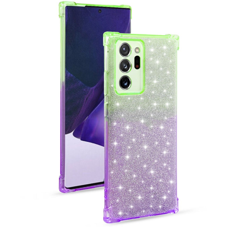 For Samsung Galaxy Note20 Gradient Glitter Powder Shockproof TPU Protective Case