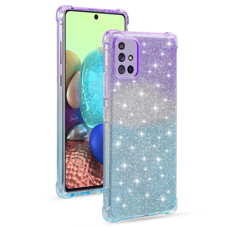 For Samsung Galaxy A71 4G Gradient Glitter Powder Shockproof TPU Protective Case