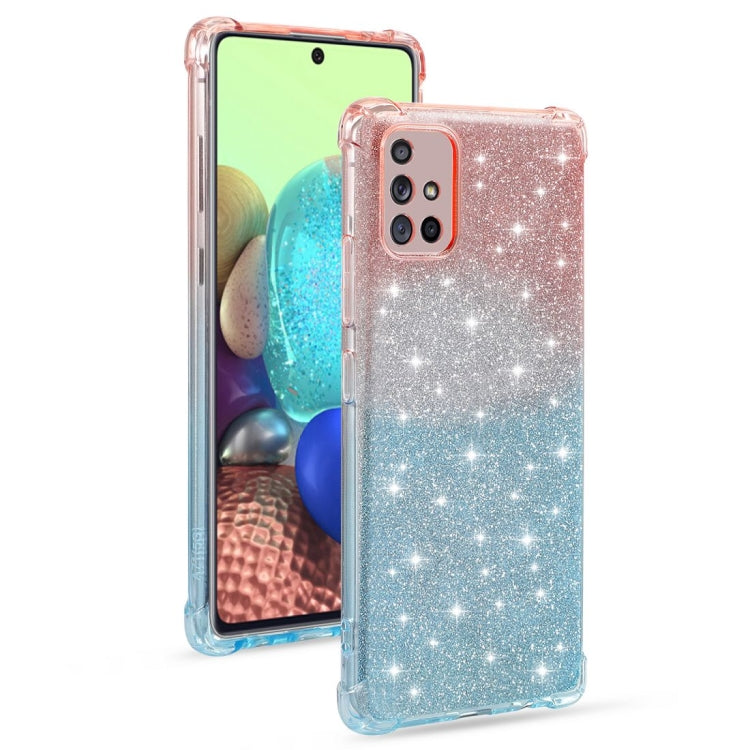 For Samsung Galaxy A71 4G Gradient Glitter Powder Shockproof TPU Protective Case