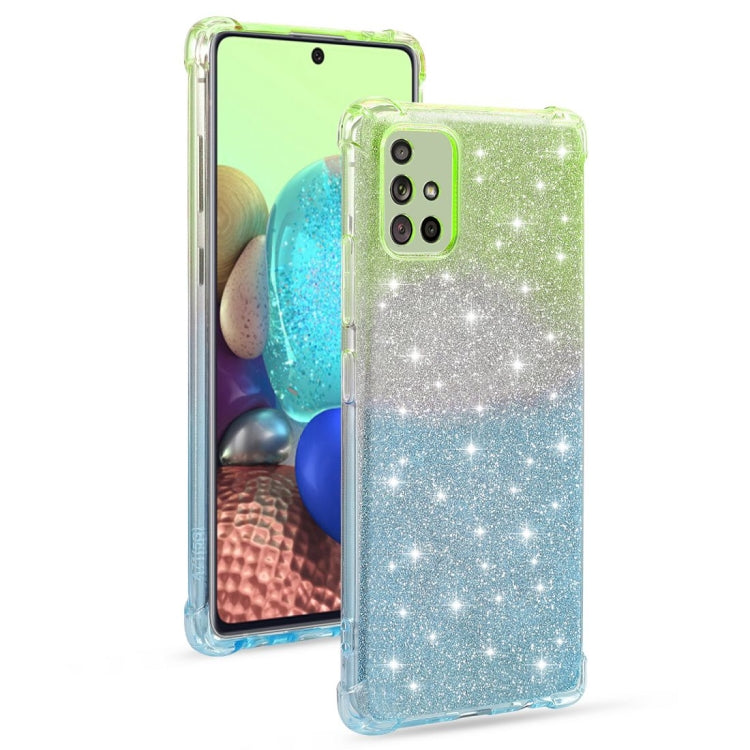 For Samsung Galaxy A71 4G Gradient Glitter Powder Shockproof TPU Protective Case
