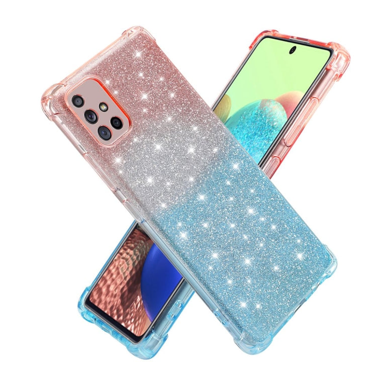 For Samsung Galaxy A71 4G Gradient Glitter Powder Shockproof TPU Protective Case
