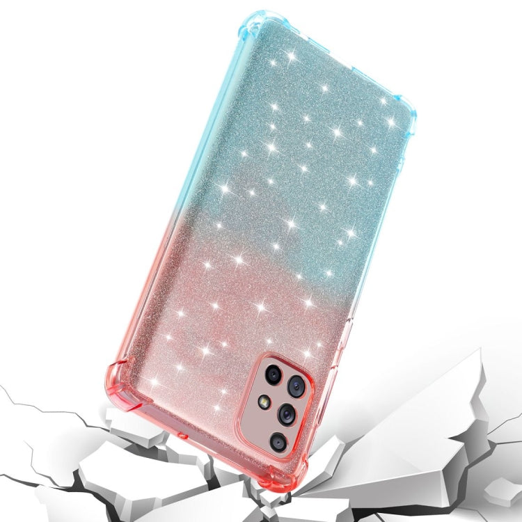 For Samsung Galaxy A71 4G Gradient Glitter Powder Shockproof TPU Protective Case