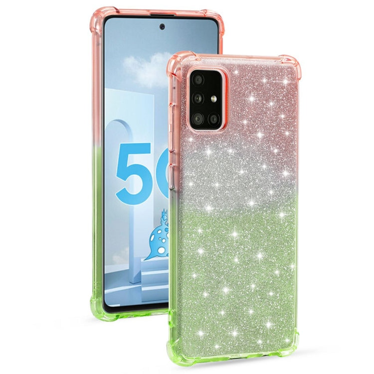 For Samsung Galaxy A71 5G Gradient Glitter Powder Shockproof TPU Protective Case