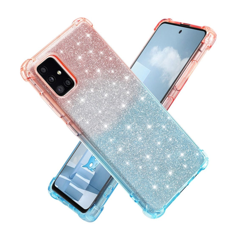 For Samsung Galaxy A71 5G Gradient Glitter Powder Shockproof TPU Protective Case